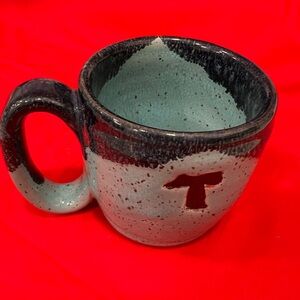Pottery Coffee Cup/Mug Letter”T” St. Francis Springs. Beautiful Colors